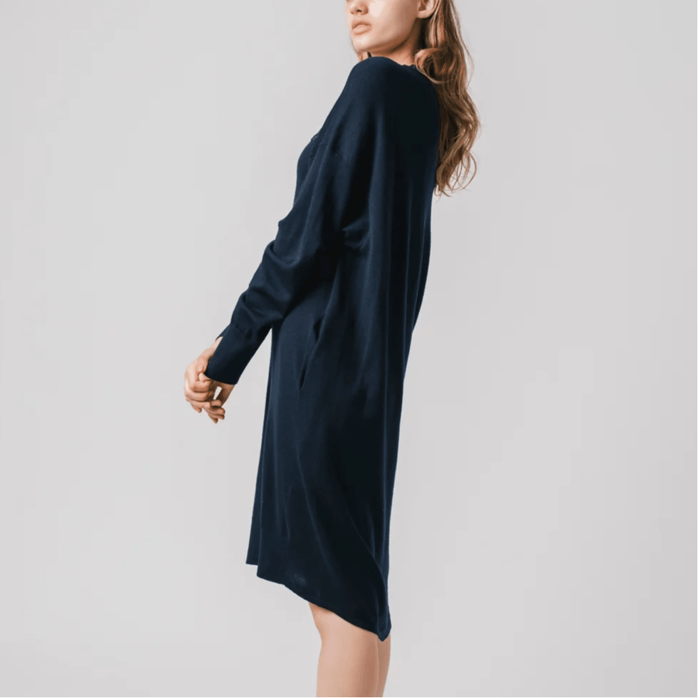 Lacoste V-Neck Long Sleeve Dress Navy — фото 2