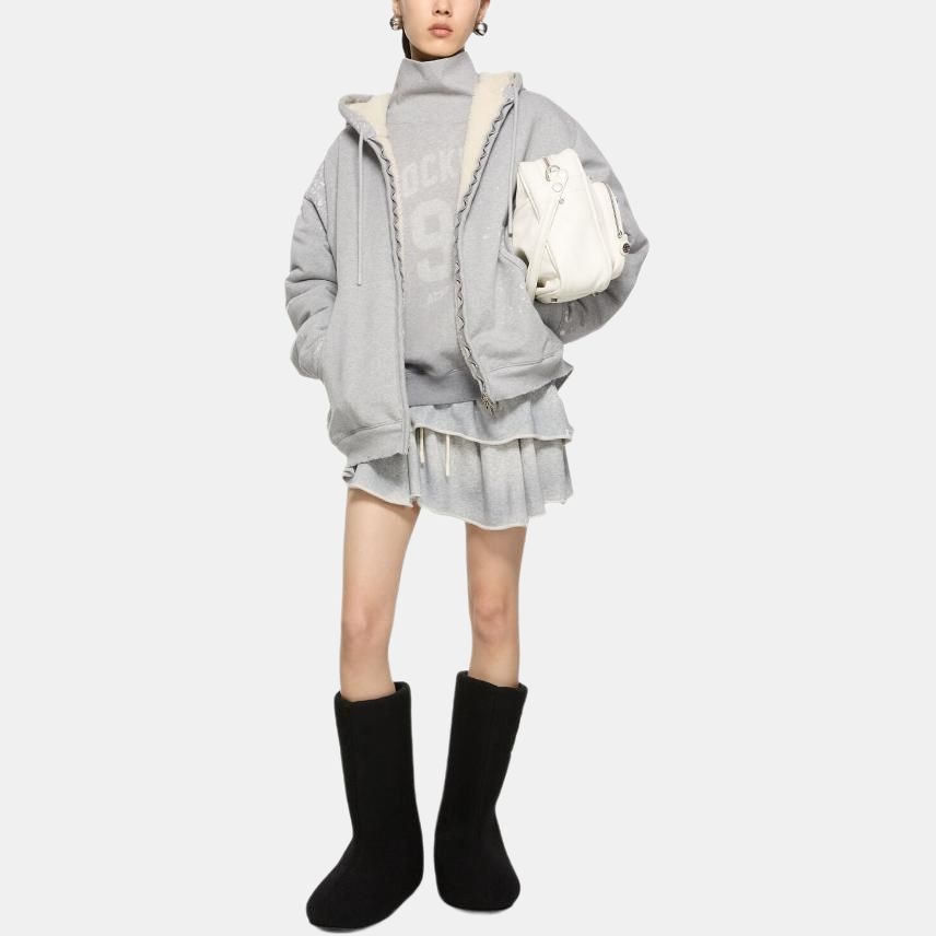 Acne Studios FW25 Fleece Hoodie Gray — фото 2