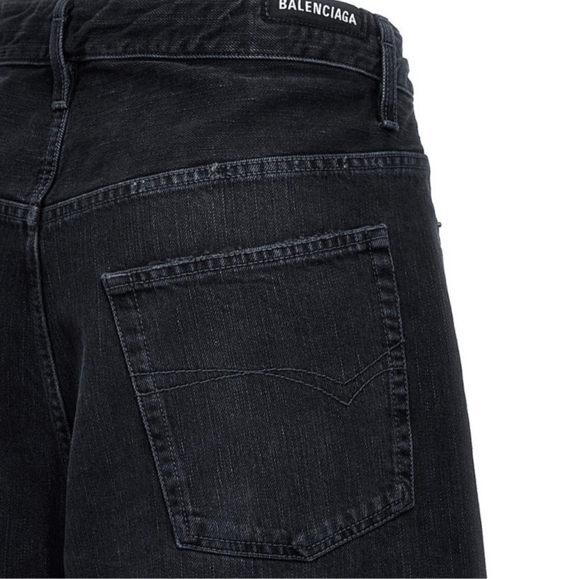 Balenciaga Loose Fit Straight Leg Jeans Black — фото 11