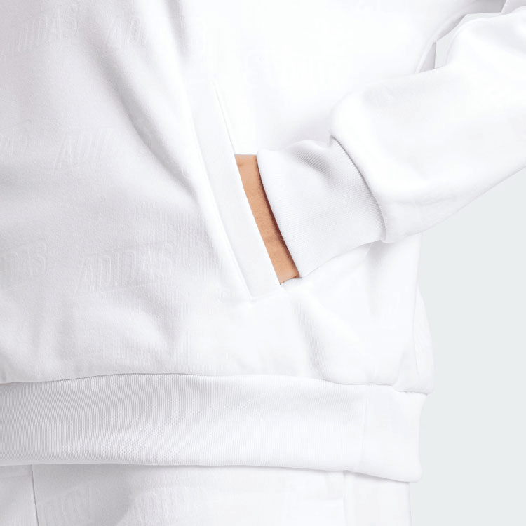 Adidas Embossed Monogram Hoodie White — фото 5