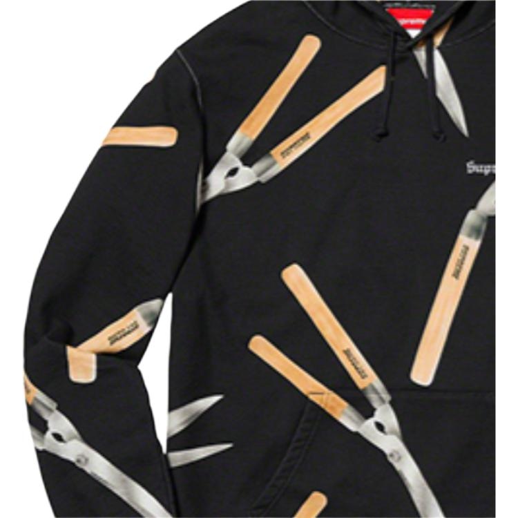Supreme SS19 Shears Hooded Sweatshirt Black — фото 5