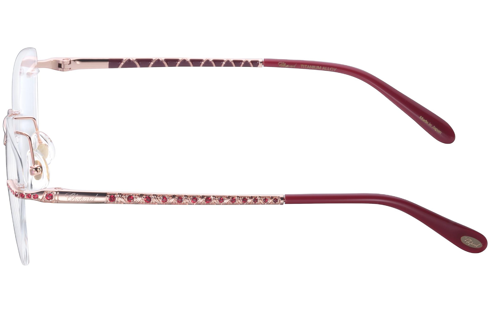 Chopard Custom Blue Red Stone Titanium Optical Glasses — фото 5