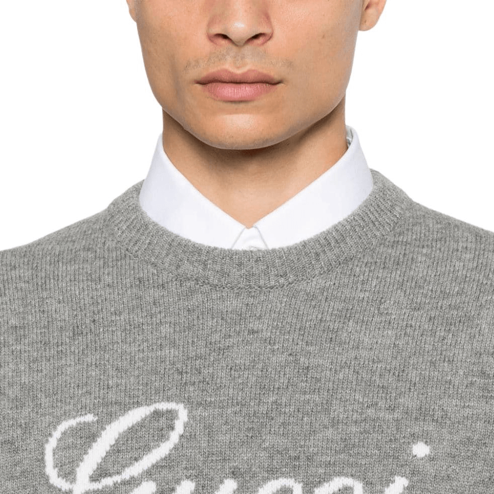 Gucci Logo Embroidered Crewneck Sweater — фото 4