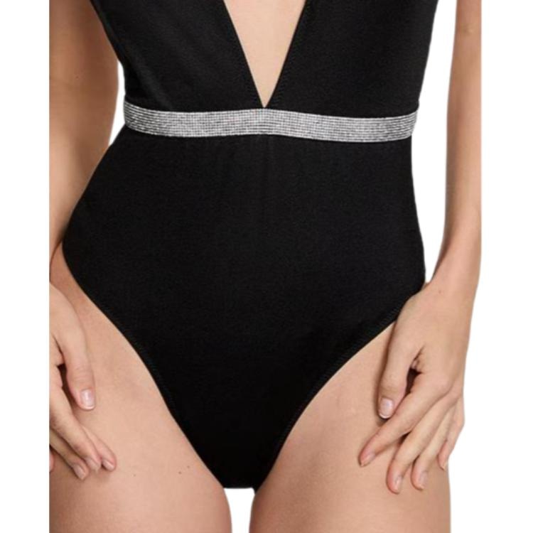 Victoria'S Secret Shine Plunge One-Piece Swimsuit Black — фото 4