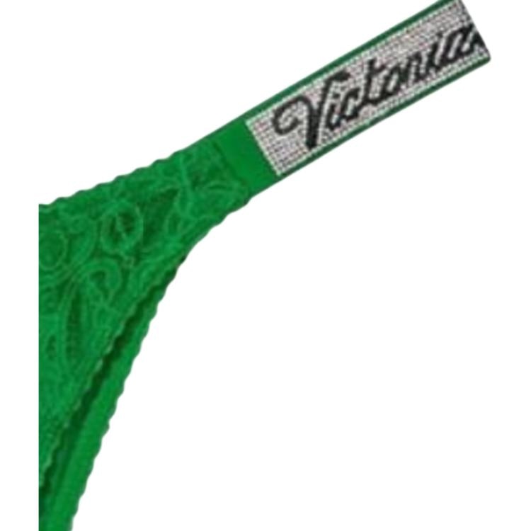 Victoria'S Secret Logo Lace Bikini Bottom Green — фото 3