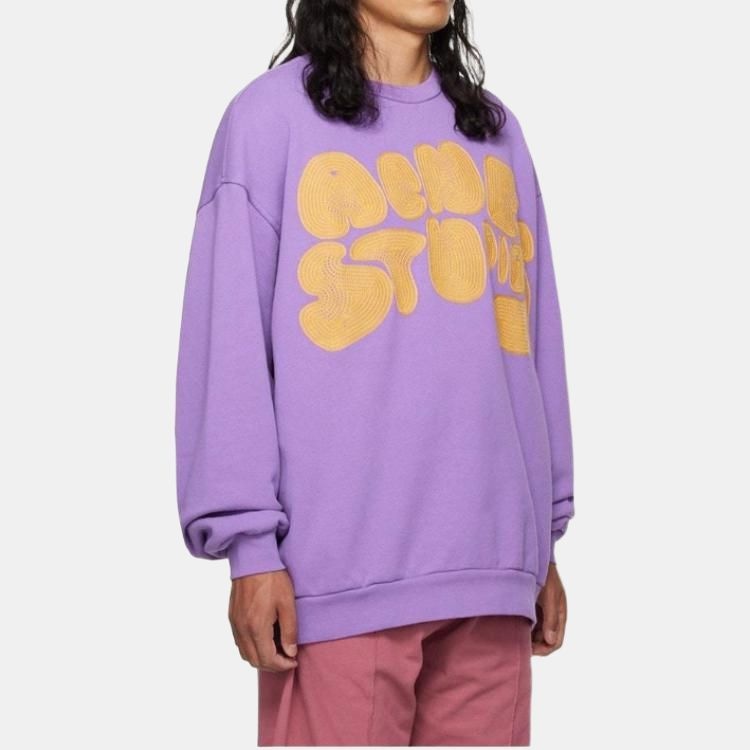 Acne Studios FW22 Logo Embroidered Crewneck Sweatshirt Purple — фото 2