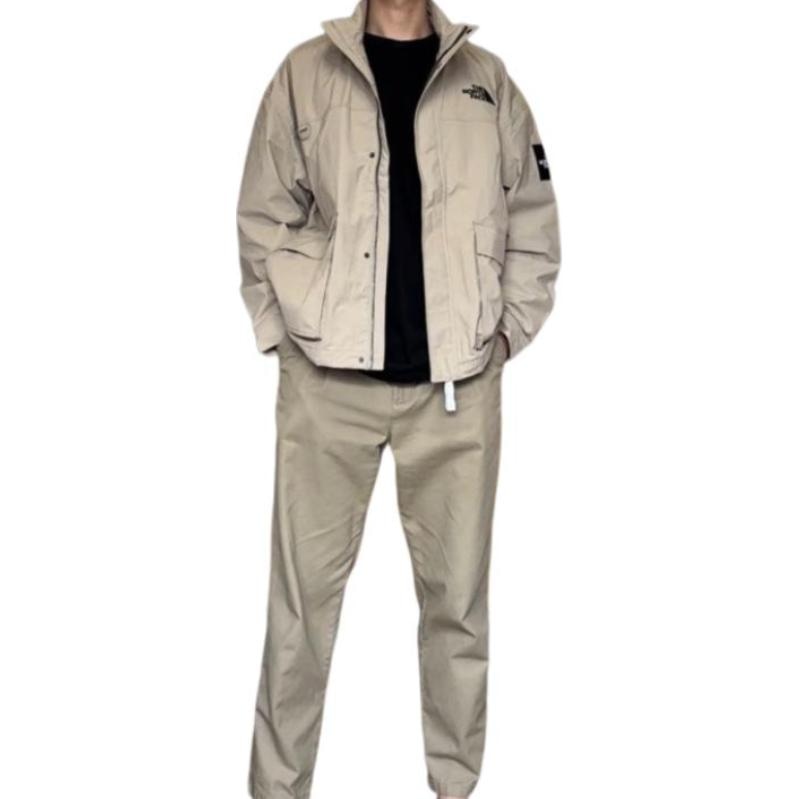 The North Face Logo Windbreaker Jacket Khaki — фото 3
