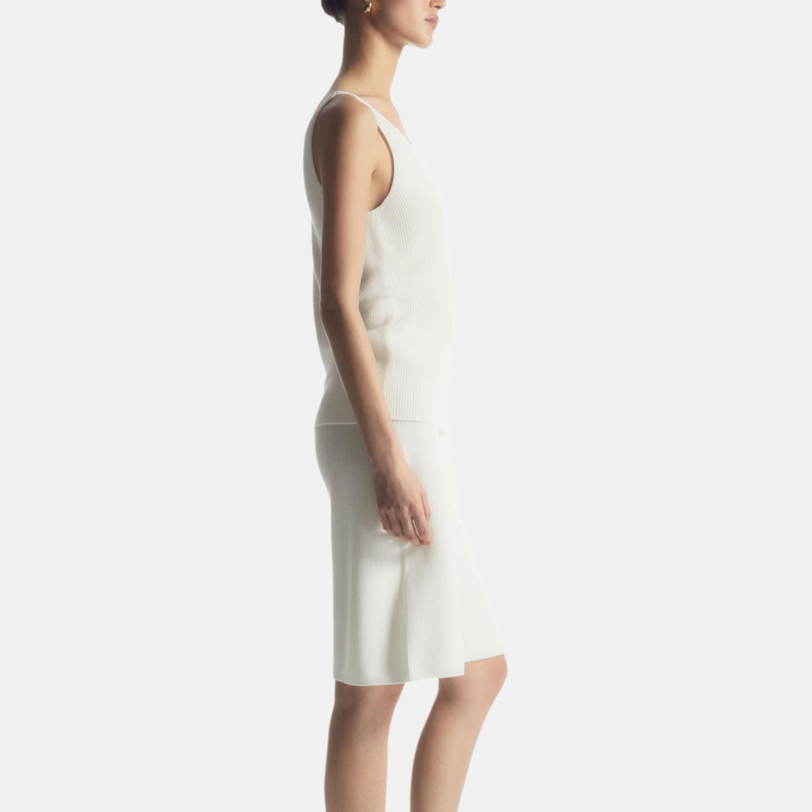 Cos Ribbed Knit V-Neck Vest White — фото 3