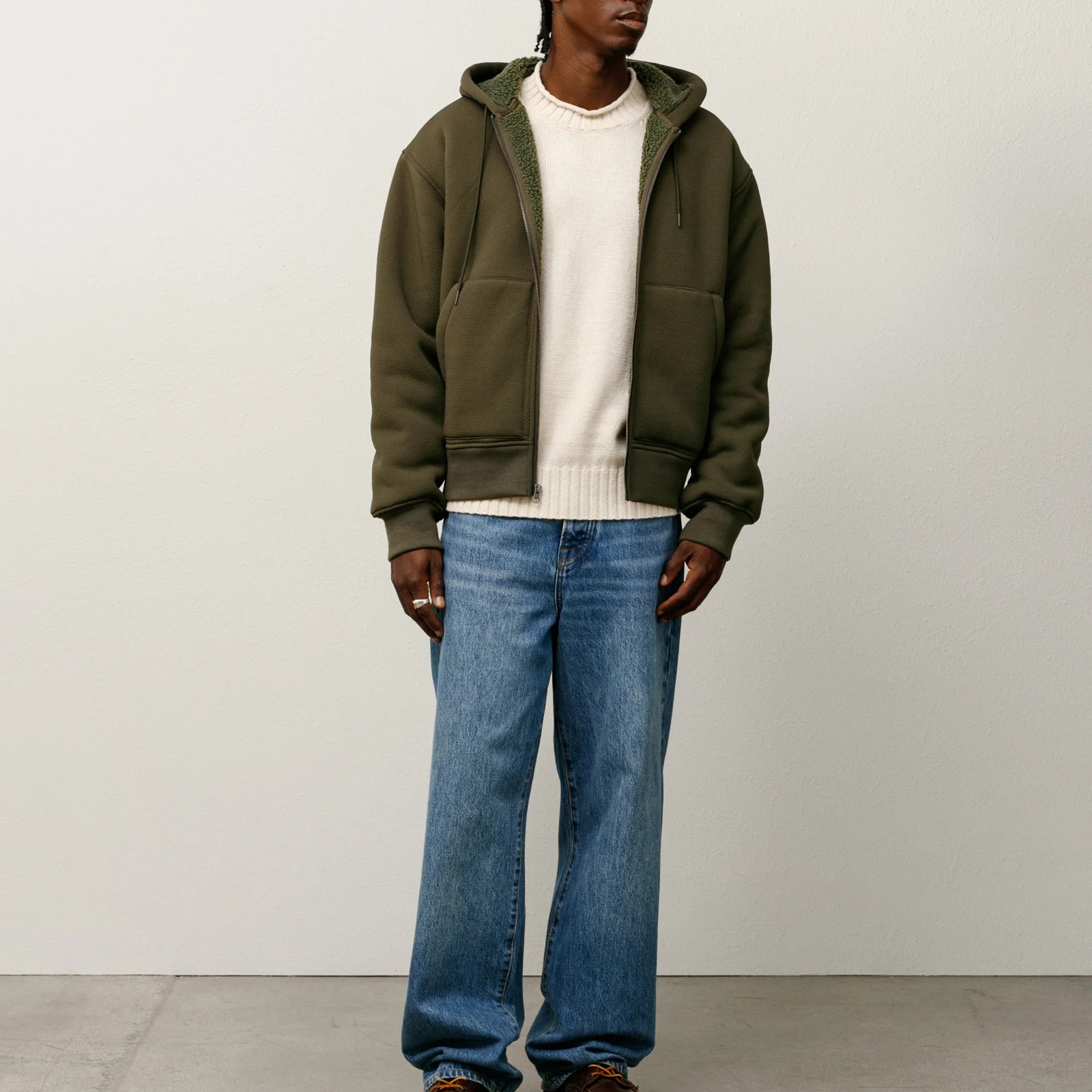 Stussy FW25 FW25 BONDED SHERPA HOODIE logo — фото 2