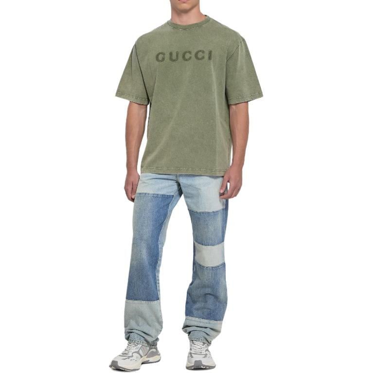 Gucci Logo Crewneck T-Shirt Green — фото 1