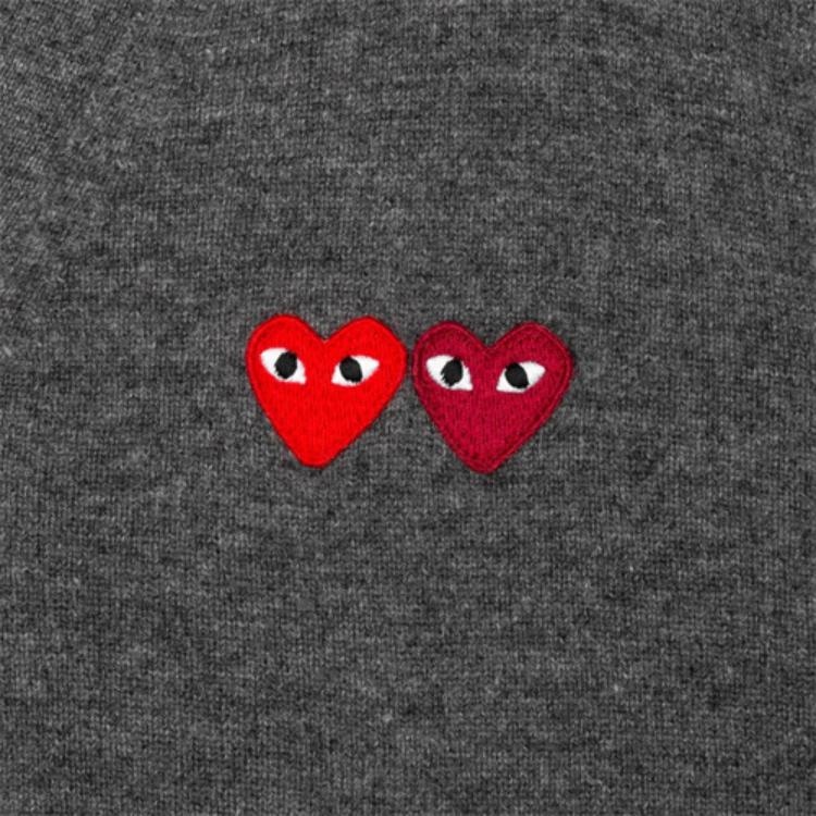 Cdg Play Twin Heart Logo Sweater — фото 3