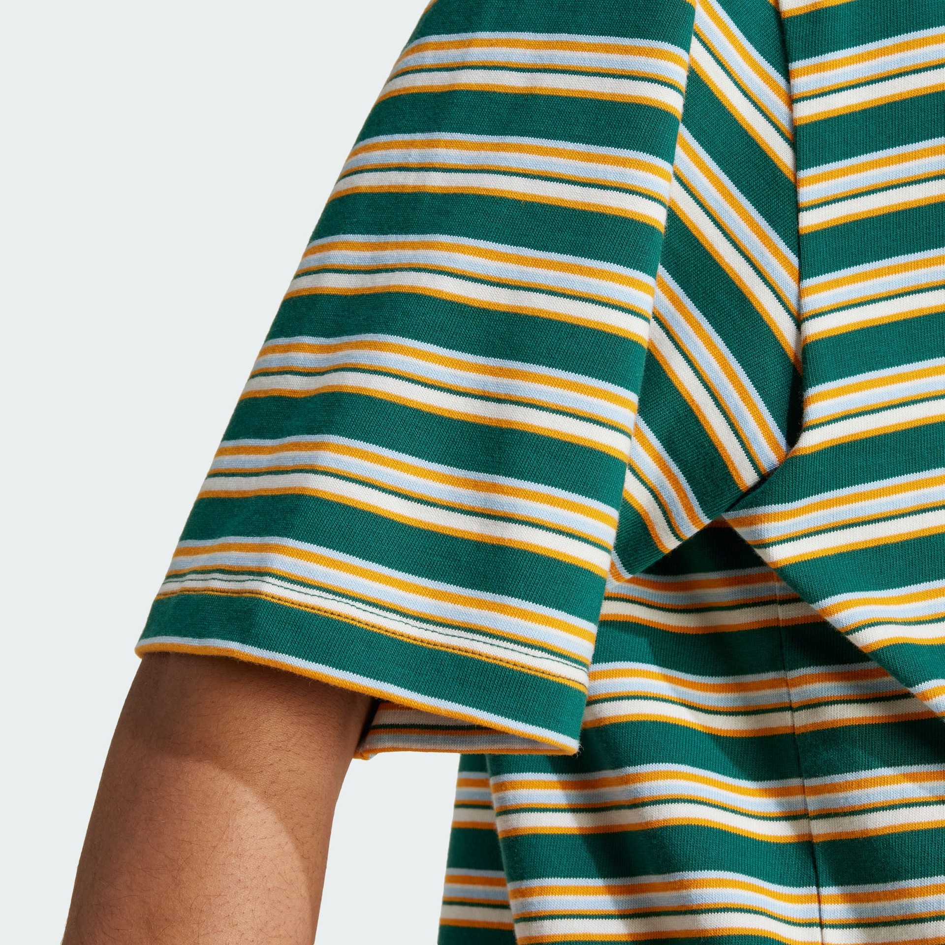 Adidas Originals 80s Oversized Stripe Polo Shirt Forest Green — фото 4