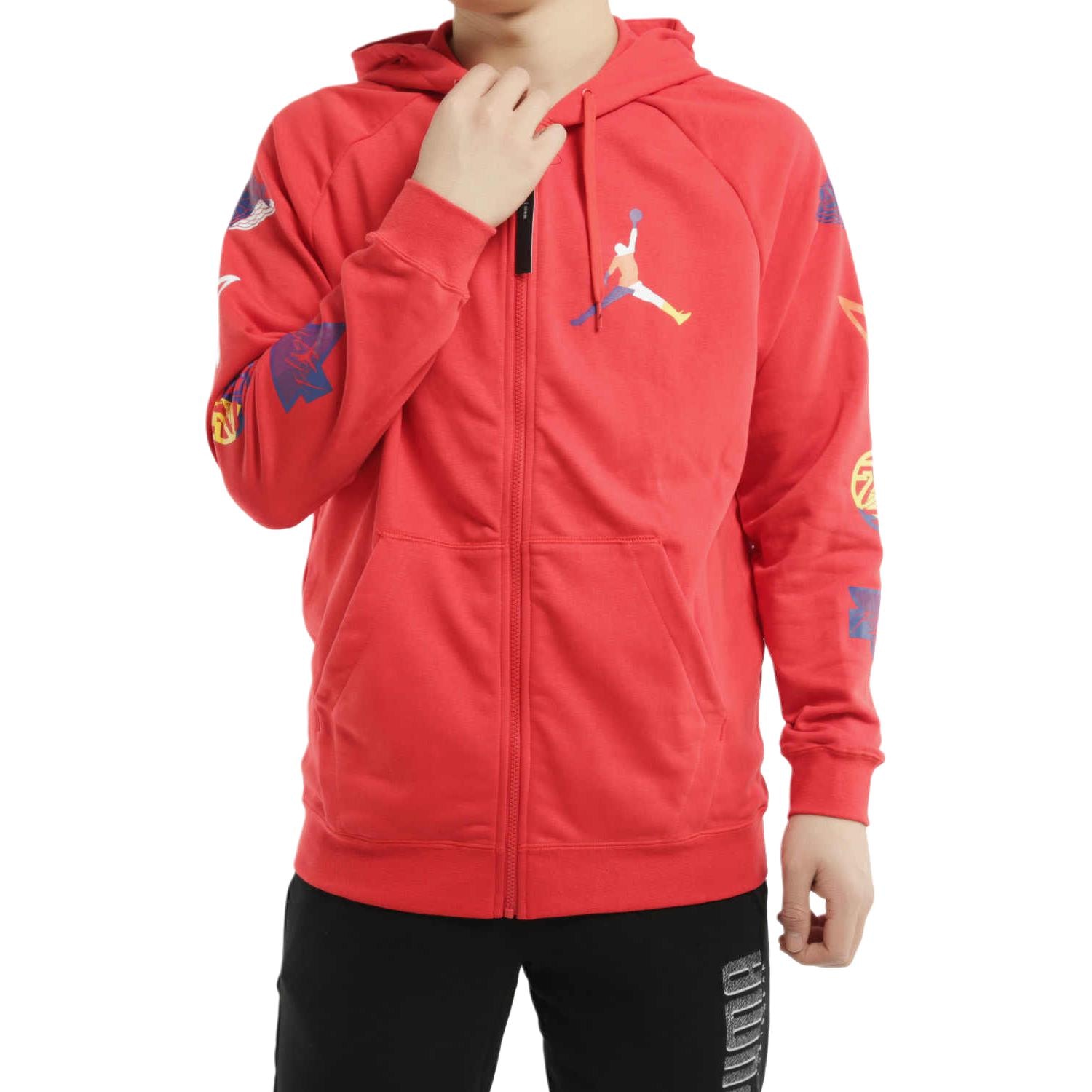Jordan Logo Zip Hoodie Red — фото 2