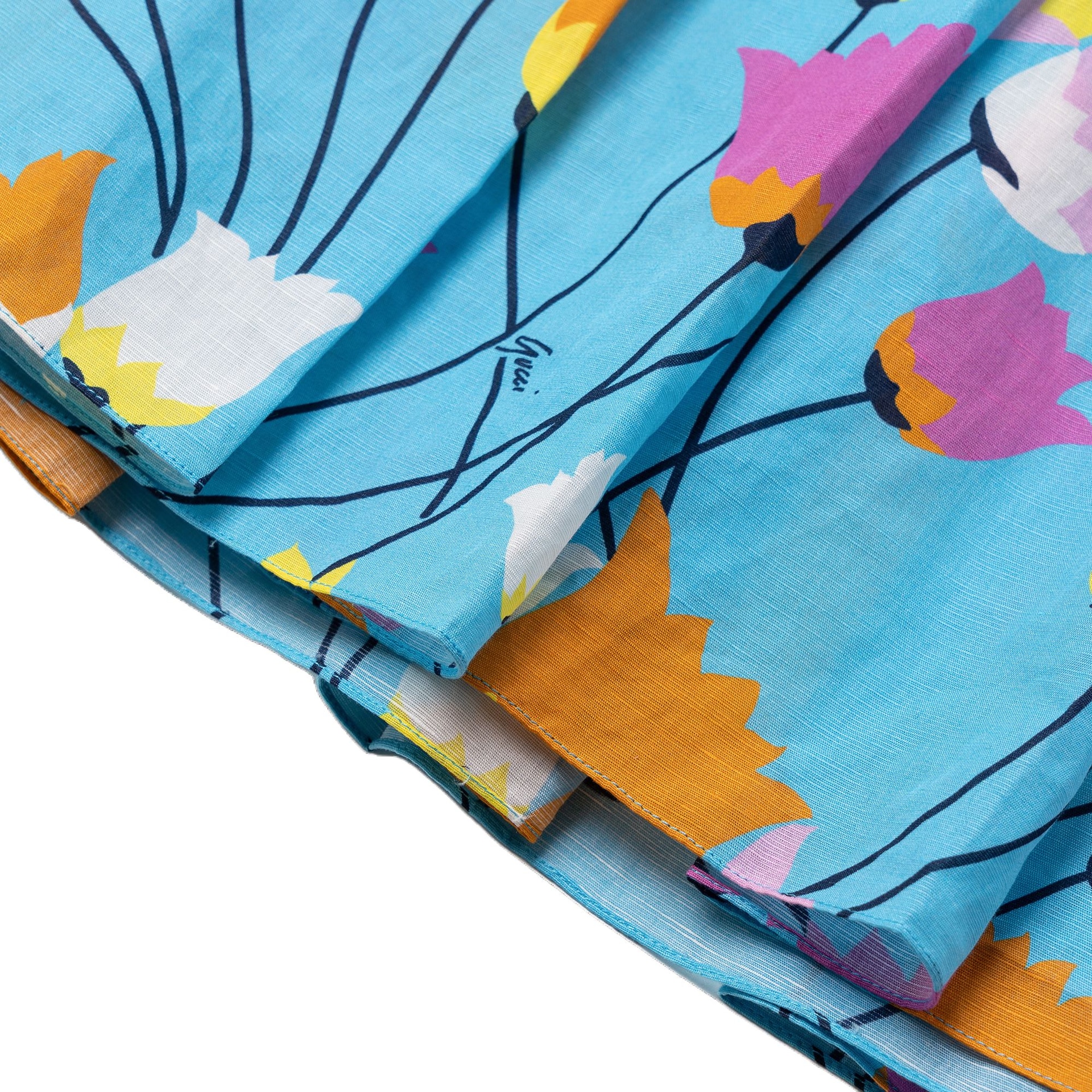 Gucci Tulip Print Dress Blue — фото 2