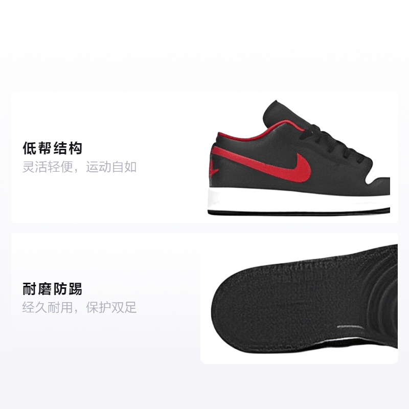 Jordan Air Jordan 1 Low White Toe GS — фото 1
