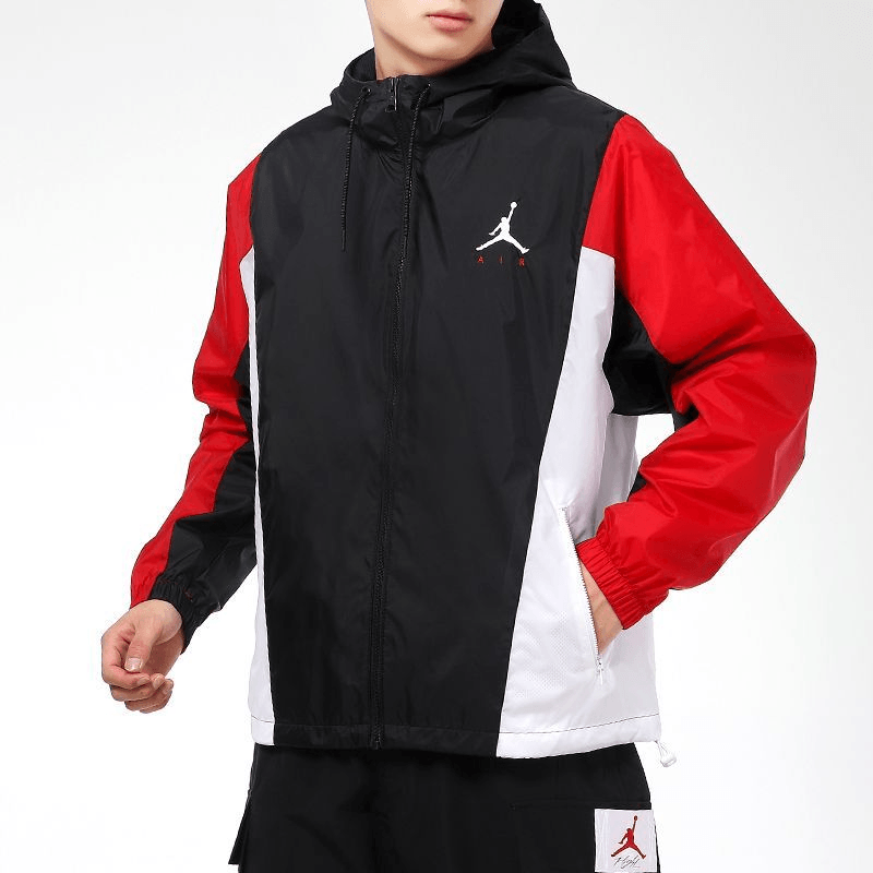 Jordan Patchwork Hoodie Jacket Black Red — фото 6