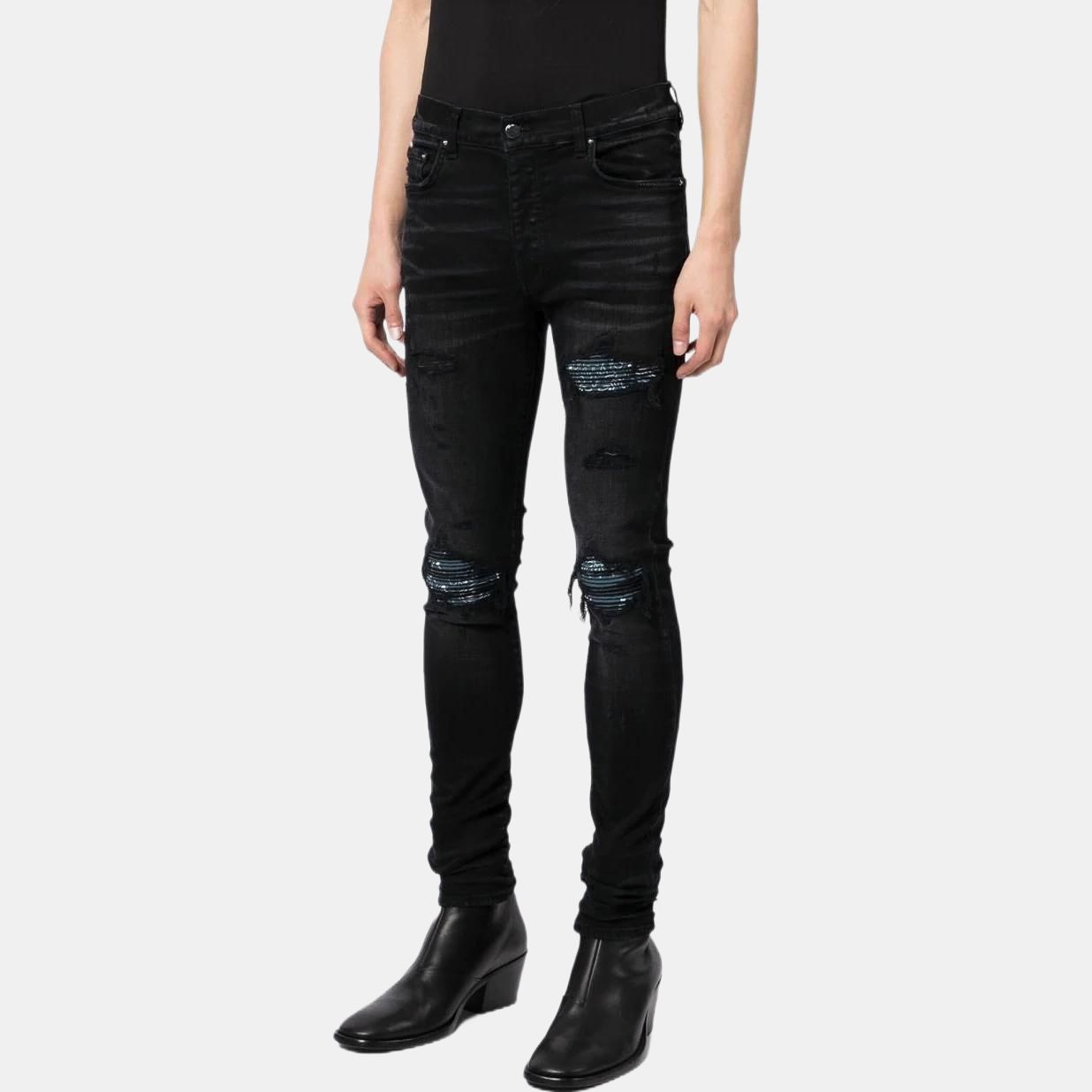 Amiri FW22 Distressed Skinny Jeans Black — фото 3