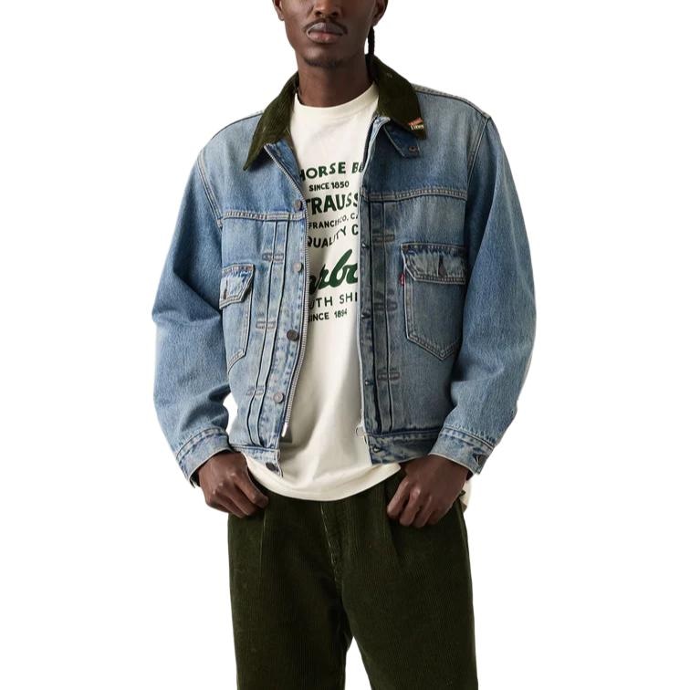 Levi’S x Barbour FW25 Corduroy Collar Denim Jacket — фото 3