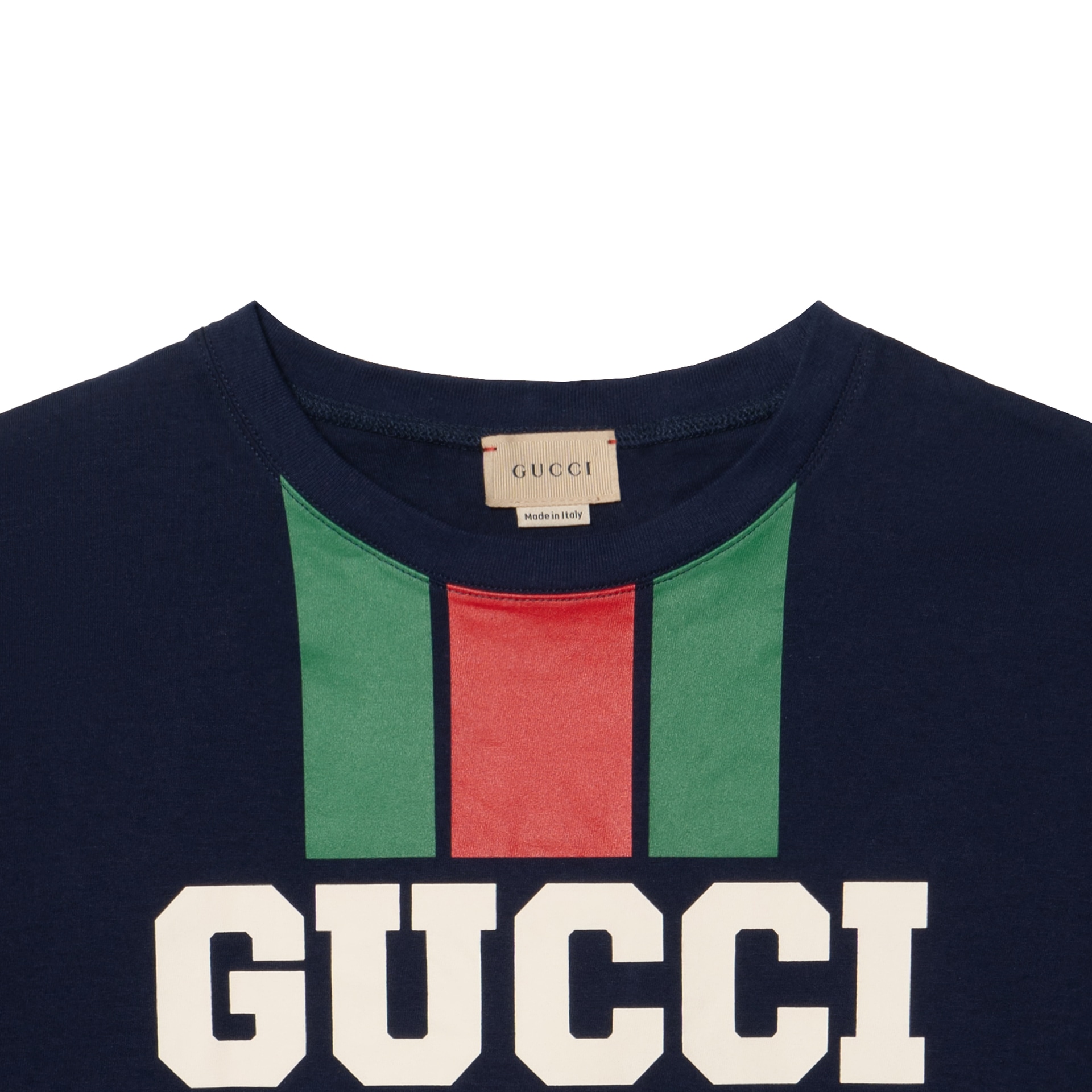 Gucci FW24 Logo Stripe Tee Navy — фото 3