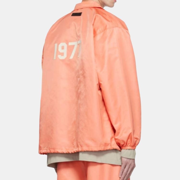 Fear Of God Essentials FW22 1977 Nylon Coaches Jacket Coral Logo — фото 3