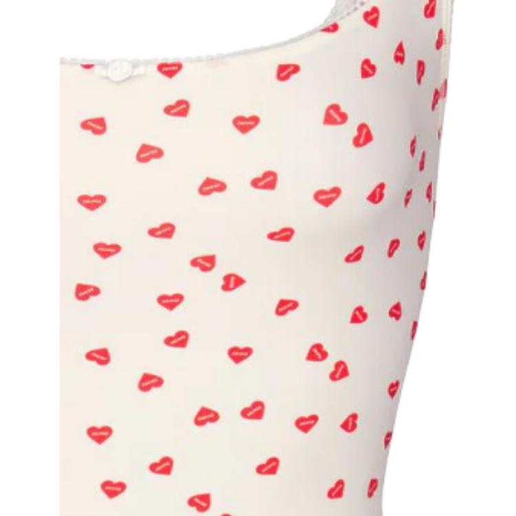 Skims Fits Everybody Picot Trim Bodysuit Ruby Heart Print — фото 4
