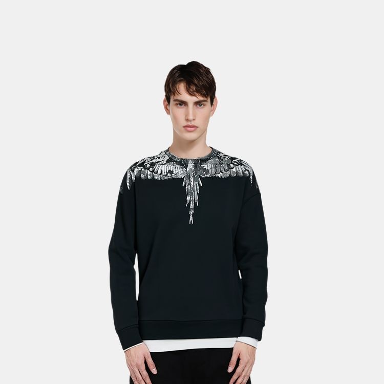 Marcelo Burlon County Of Milan Marcelo Burlon Wing Print Crewneck Sweatshirt Black — фото 7