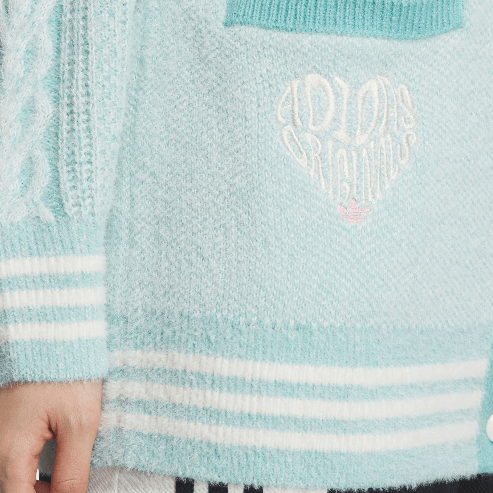 adidas originals V-Day Polo Sweater Mint — фото 5