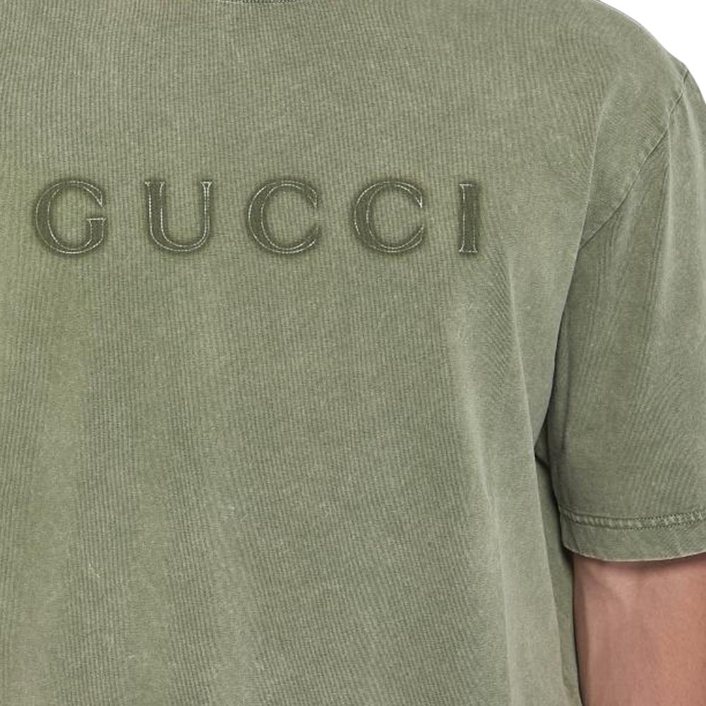 Gucci Logo Crewneck T-Shirt Green — фото 3