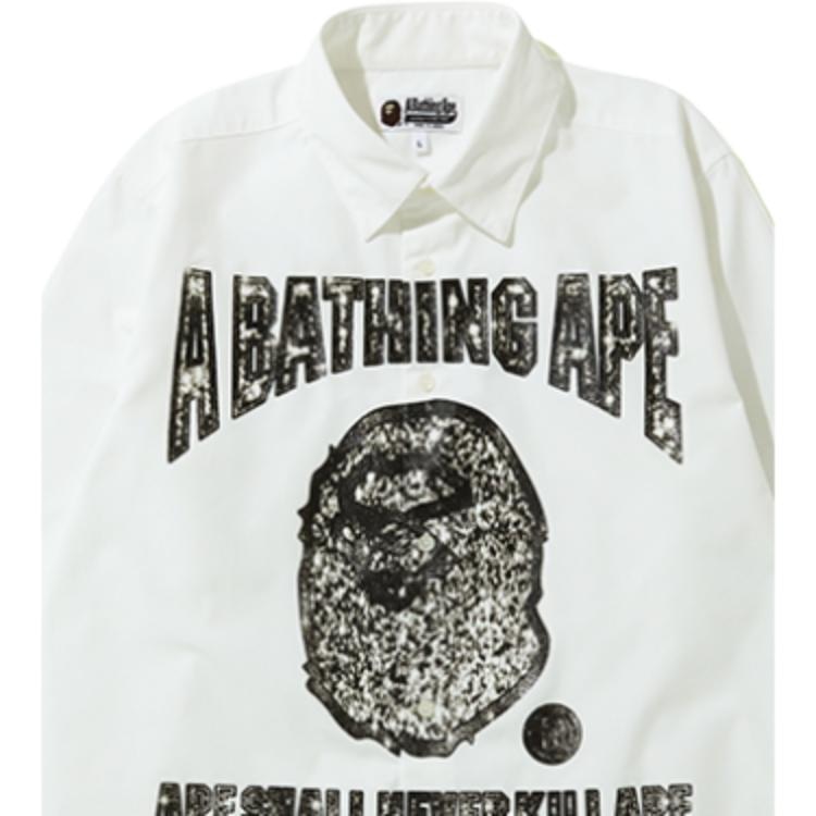 A BATHING APE BAPE Logo Print Long Sleeve Shirt — фото 4
