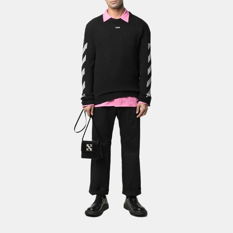Off-White SS21 Logo Crewneck Sweater Black — фото 2