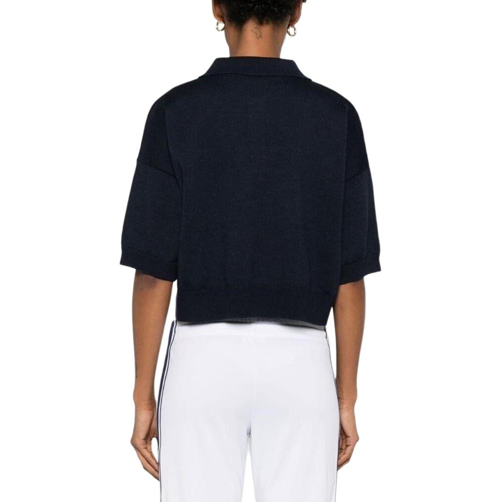 Celine SS25 Embroidered Polo Navy — фото 3