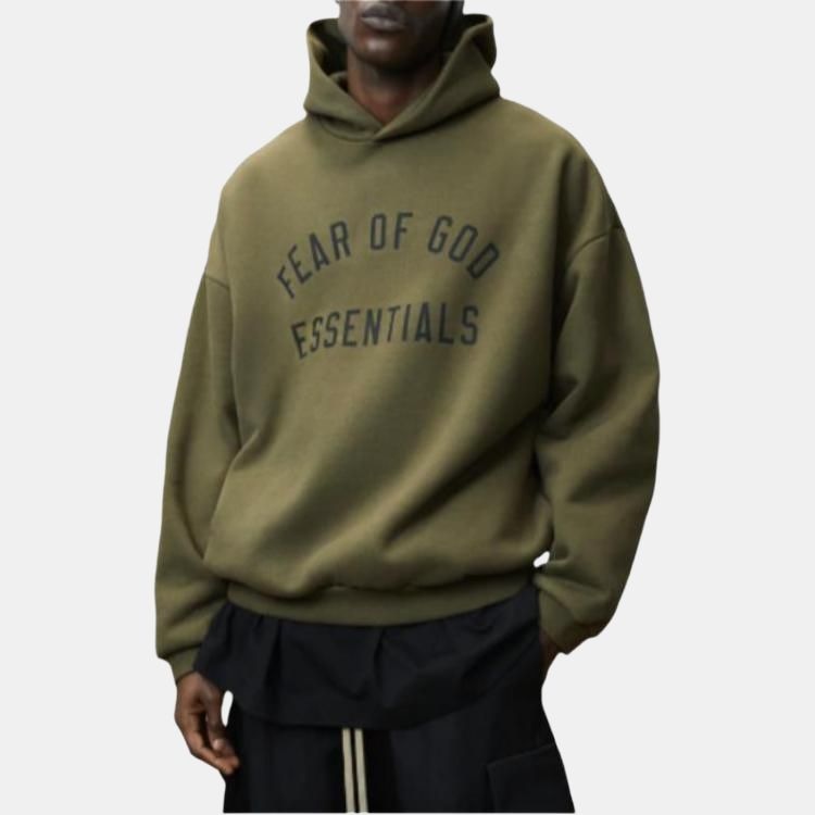 Fear Of God Essentials Fleece Hoodie Olive — фото 4