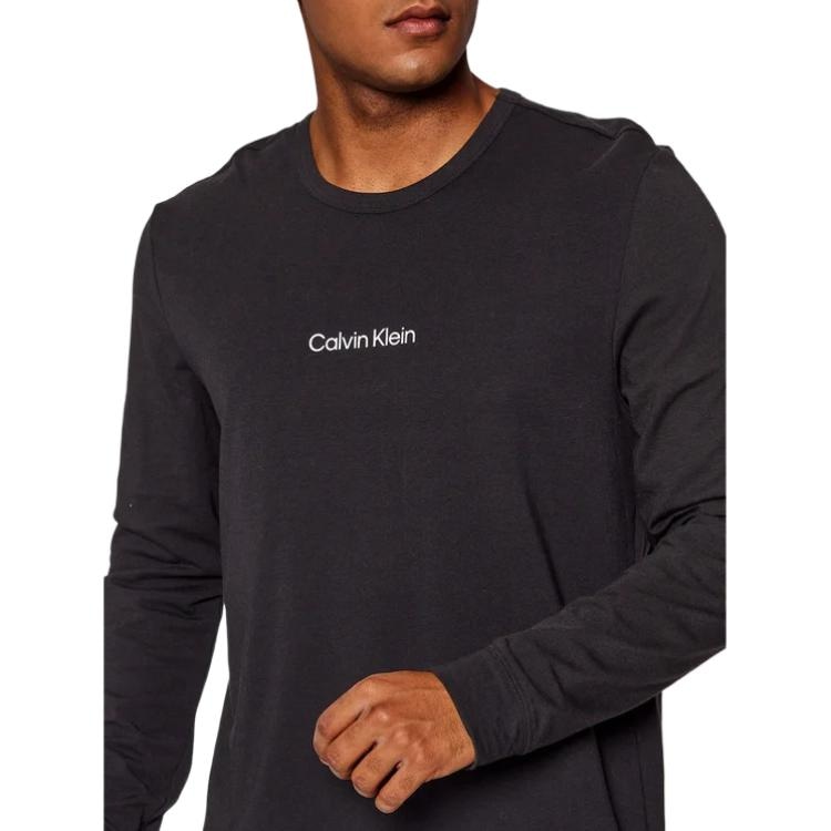Calvin Klein Long Sleeve Logo Tee Black — фото 3