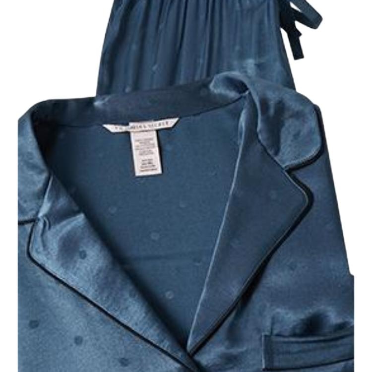 Victoria'S Secret Satin Pajama Set Navy — фото 1