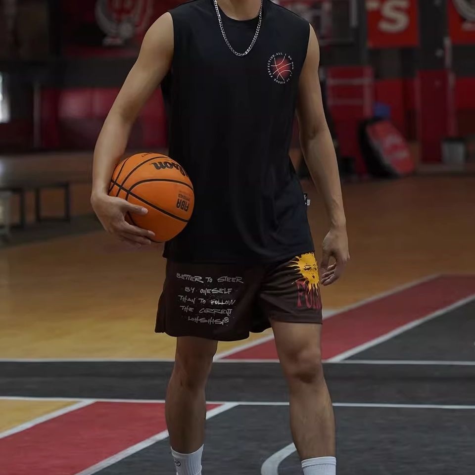 LUSHISI Sunset Loose Fit Basketball Jersey Black — фото 2