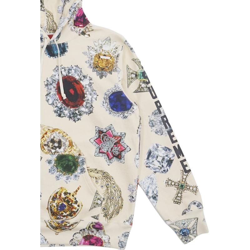 Supreme Jewels Hooded Sweatshirt Cream — фото 5