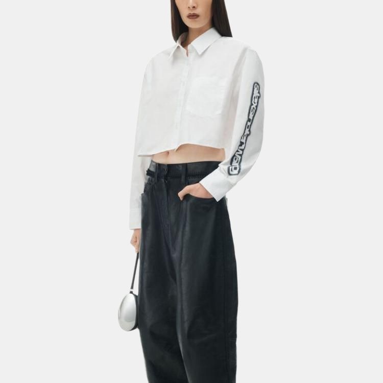 Alexander Wang Halo Print Cropped Button-Up Shirt — фото 3