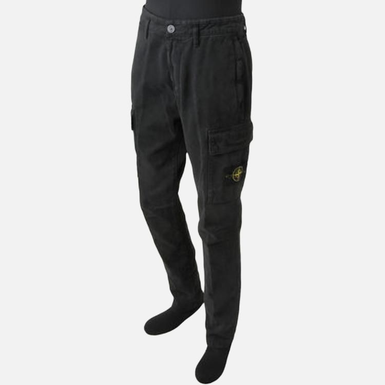 Stone Island Logo Zip Tapered Pants Black — фото 2