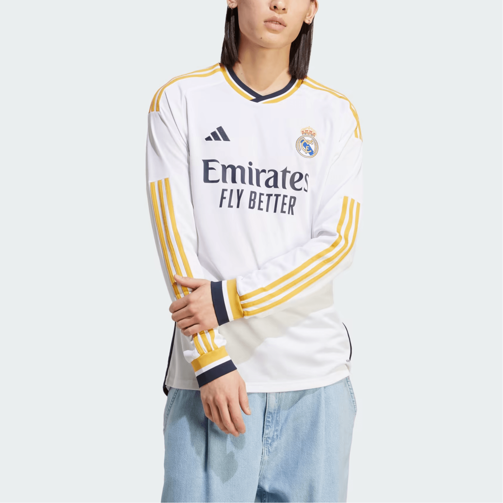 Adidas Real Madrid Long Sleeve Soccer Jersey White — фото 2