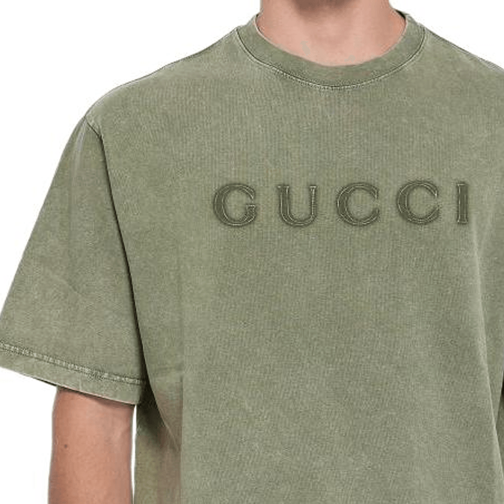 Gucci Logo Crewneck T-Shirt Green — фото 4