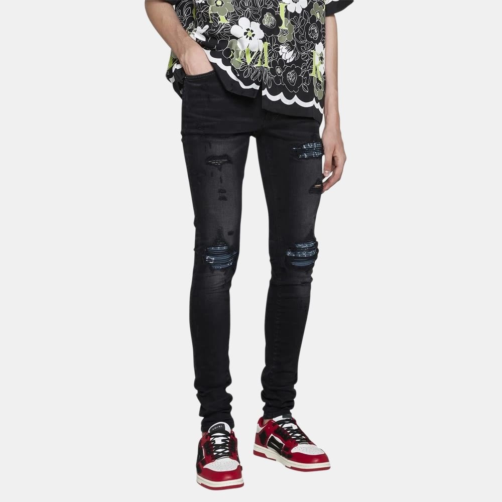 Amiri FW22 Distressed Skinny Jeans Black — фото 4