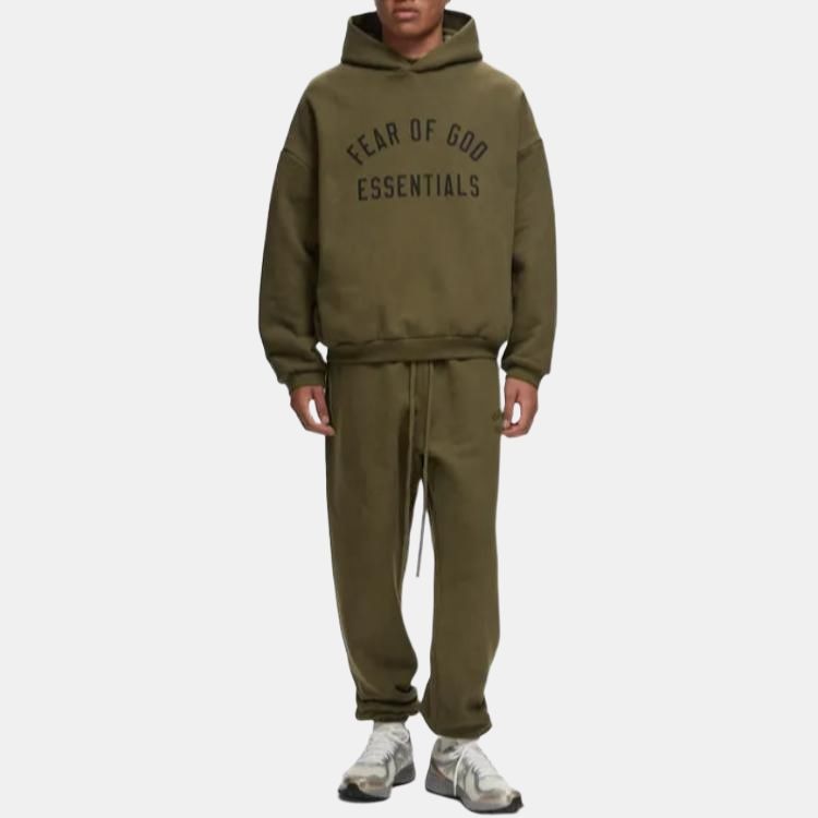 Fear Of God Essentials Fleece Hoodie Olive — фото 3