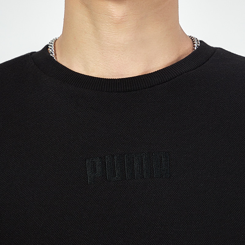 Puma Logo Crewneck Sweatshirt Black — фото 5