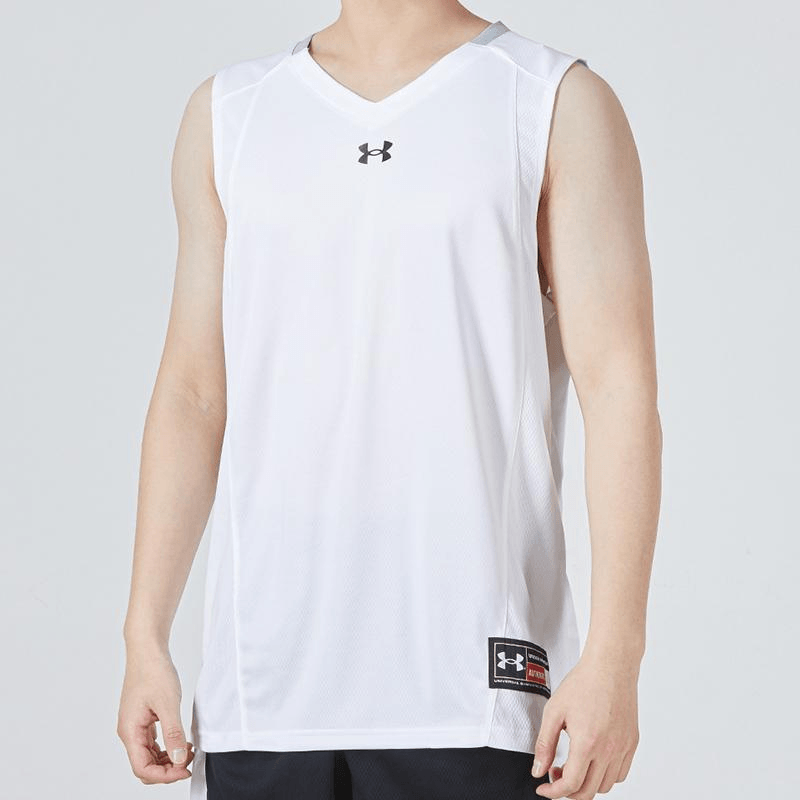 Under Armour Logo Print Basketball Vest White — фото 3