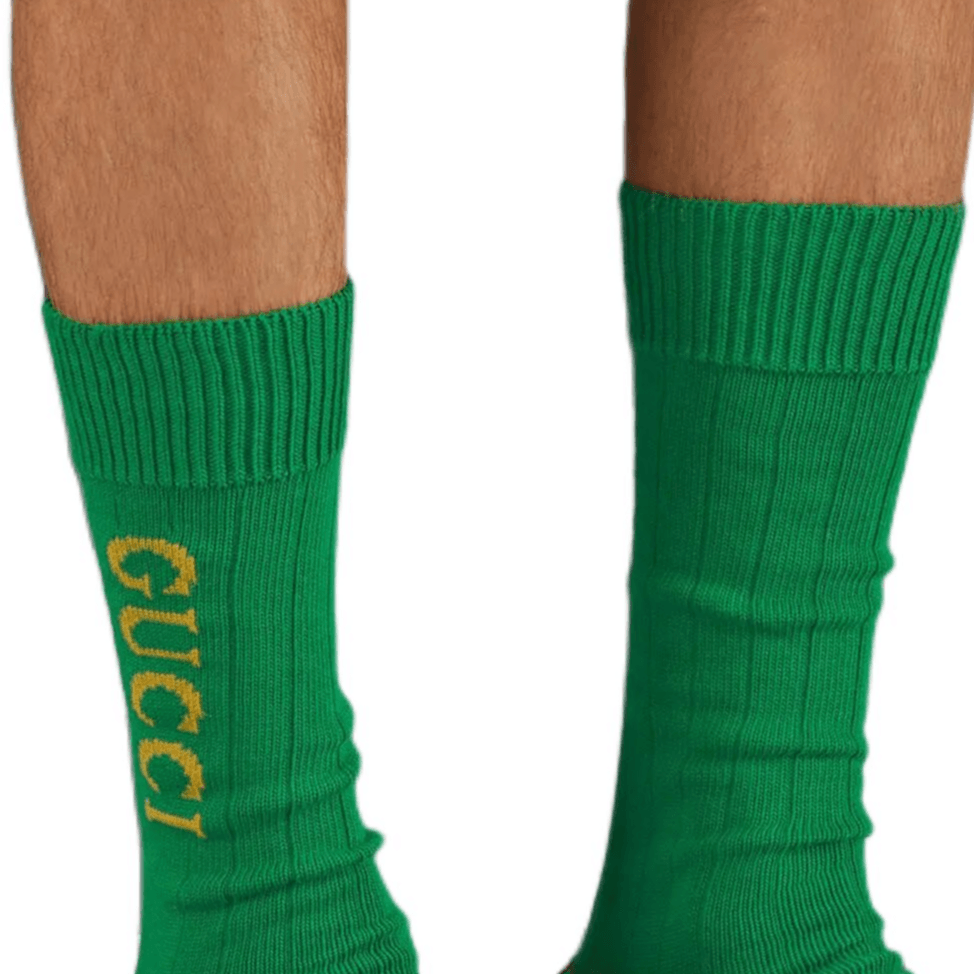 Gucci SS23 Logo Jacquard High Socks Green — фото 4