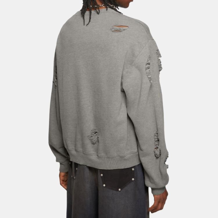 Acne Studios Letter Print Distressed Crewneck Sweatshirt — фото 4