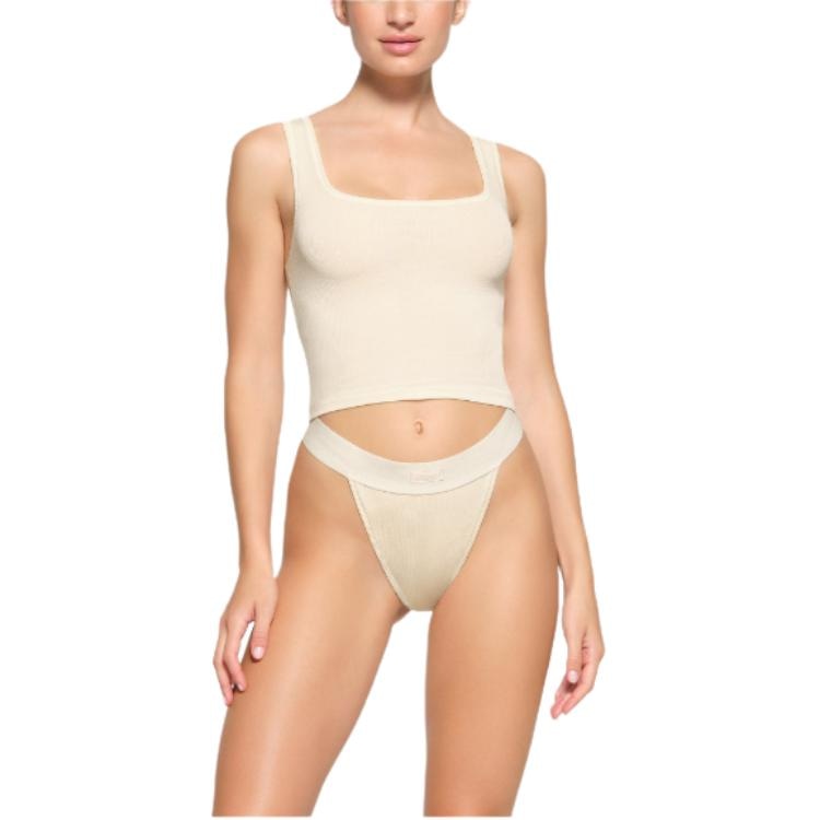 SKIMS Cotton Rib Tank Bone White