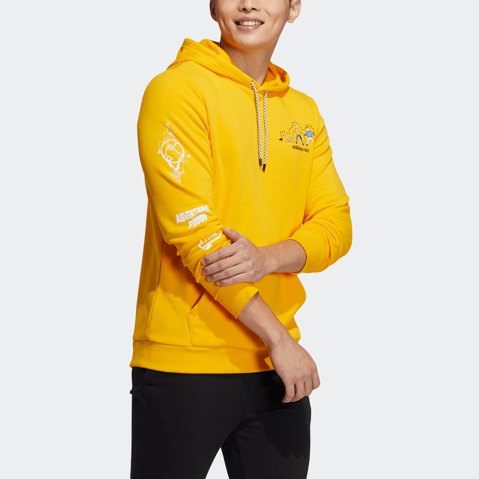 Adidas Neo Hoodie Yellow — фото 4