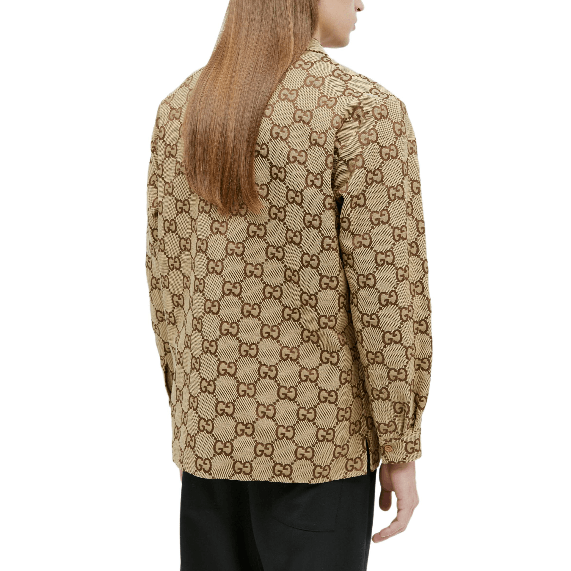 Gucci Logo Print Shirt Brown — фото 4