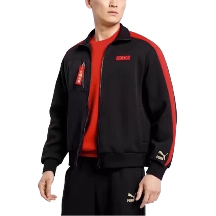 Puma Logo Stripe Jacket Black — фото 2
